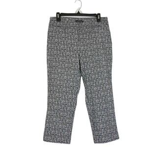 Hilary Radley Capri‎ Pants M L Black White Geometric Pockets Slimming Casual